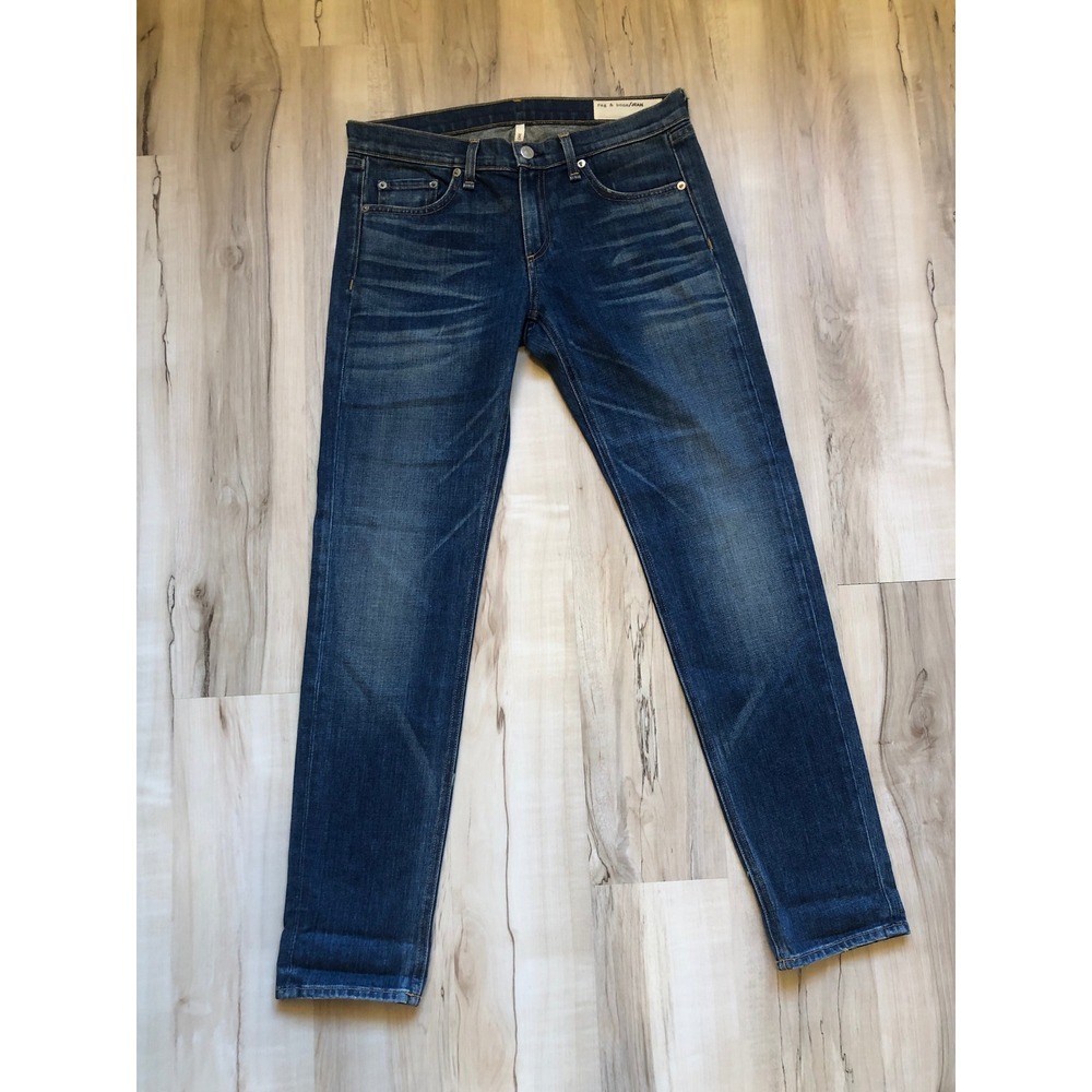 Rag & Bone Dre Slim Boyfriend Jeans Beverly Wash Dark Indigo 28 W1590K510BEV